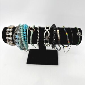 Lot of 10 Mixed Bracelets Beaded Stretch Chain Cord Boho Fashion Jewelry